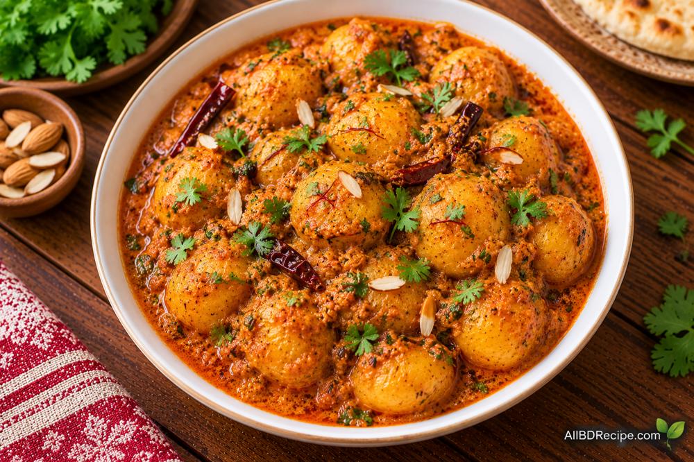 কাশ্মীরি আলুর দম: দই ও সুগন্ধি মসলায় ছোট আলুর রান্না